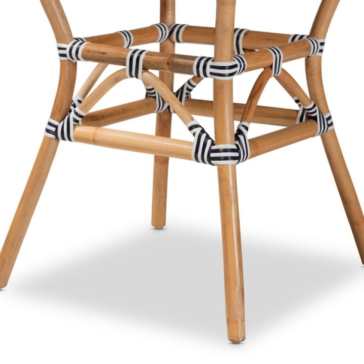 Black Woven Rattan French Bistro Dining Table