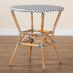 Black Woven Rattan French Bistro Dining Table