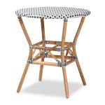 Black Woven Rattan French Bistro Dining Table
