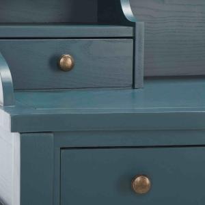 Blue Wood 5-Drawers Desk