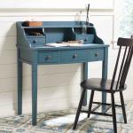 Blue Wood 5-Drawers Desk
