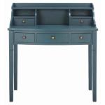 Blue Wood 5-Drawers Desk