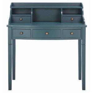 Blue Wood 5-Drawers Desk