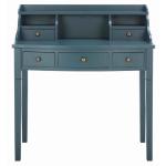 Blue Wood 5-Drawers Desk