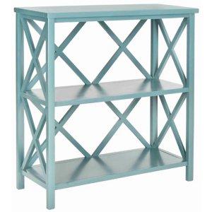 Turquoise Trellis Pine Wood Bookcase