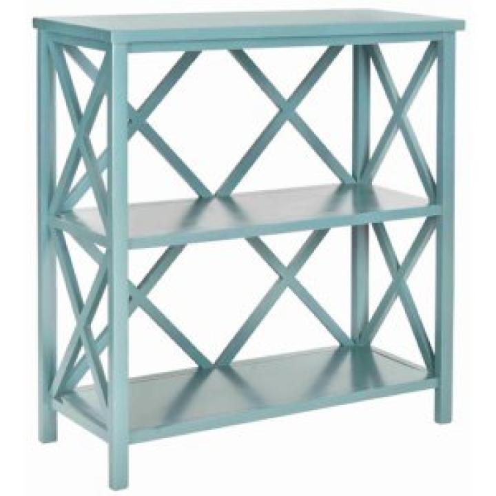 Turquoise Trellis Pine Wood Bookcase
