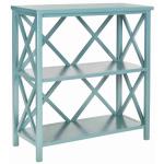 Turquoise Trellis Pine Wood Bookcase