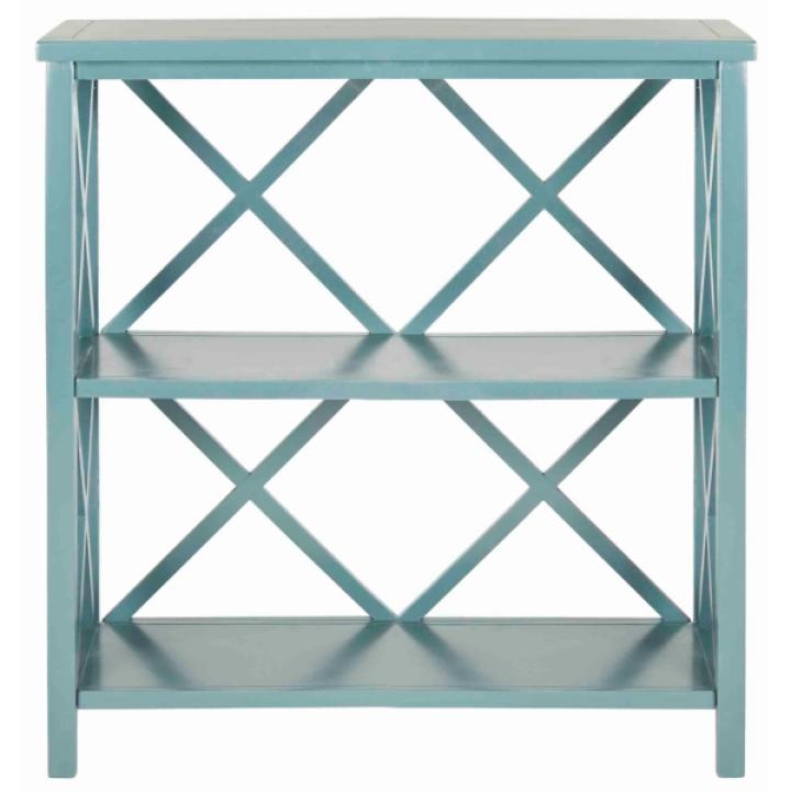 Turquoise Trellis Pine Wood Bookcase