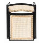 Black Wood and Natural Rattan Rocking Chair