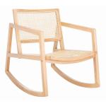 Natural Wood and Rattan Rocking Chair