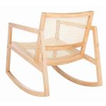 Natural Wood and Rattan Rocking Chair