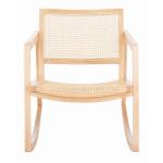 Natural Wood and Rattan Rocking Chair