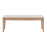 Natural Wood and Upholstered Seat Bench