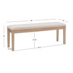Natural Wood and Upholstered Seat Bench