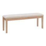 Natural Wood and Upholstered Seat Bench