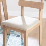 Natural Wood Slatted Back Dining Chairs, Set of 2