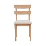 Natural Wood Slatted Back Dining Chairs, Set of 2