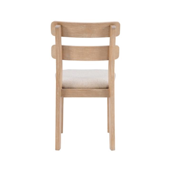 Natural Wood Slatted Back Dining Chairs, Set of 2