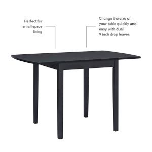 Black Wood Drop Leaf Dining Table