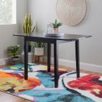 Black Wood Drop Leaf Dining Table