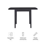 Black Wood Drop Leaf Dining Table