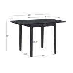 Black Wood Drop Leaf Dining Table