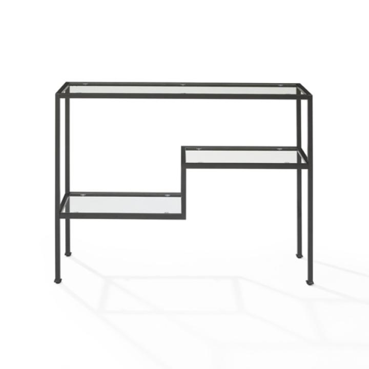 Matte Black Multi Level Console Table