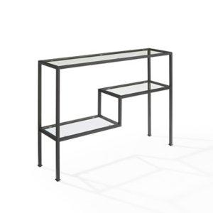 Matte Black Multi Level Console Table