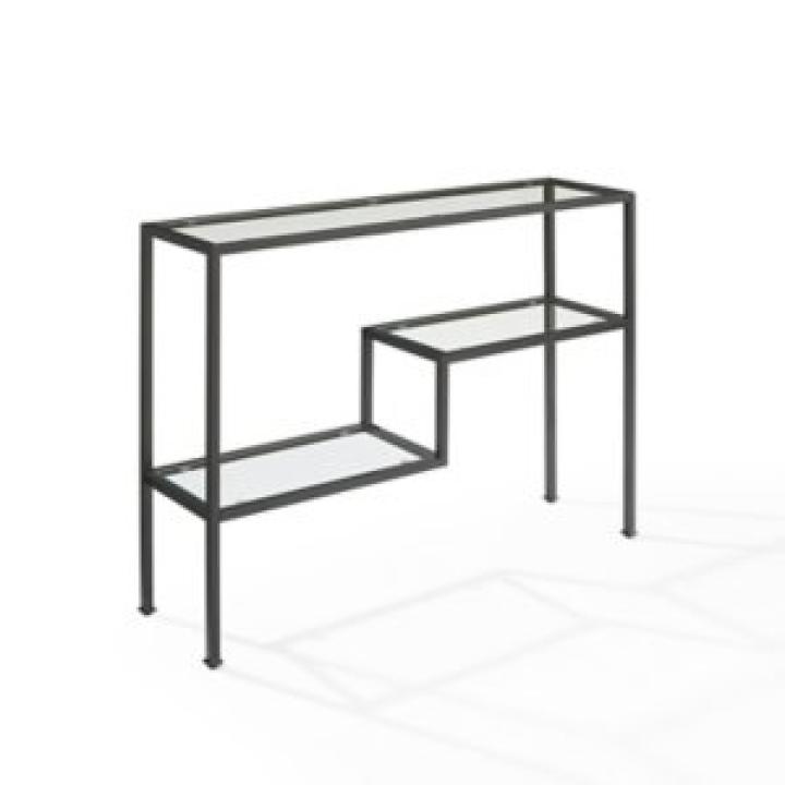 Matte Black Multi Level Console Table