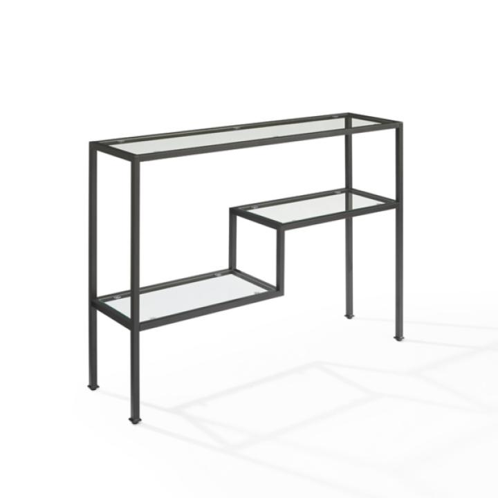 Matte Black Multi Level Console Table