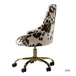 Brown and White Upholstered Cow Print Office Chair