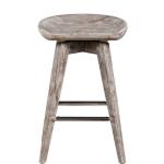 Wirebrushed Barnwood Swivel Counter Stool