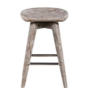 Wirebrushed Barnwood Swivel Counter Stool