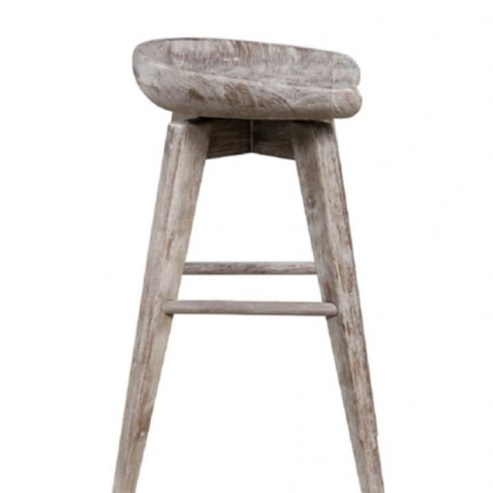 Wirebrushed Barnwood Swivel Counter Stool