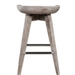 Wirebrushed Barnwood Swivel Counter Stool