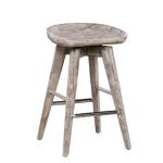 Wirebrushed Barnwood Swivel Counter Stool