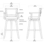 Brown Wood and Faux Leather Swivel Bar Stool