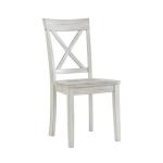 Antique Whitewashed Wood Dining Chairs, Set of 2