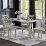 Antique Whitewashed Wood Dining Chairs, Set of 2