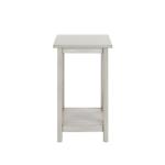Antique Whitewashed Wood Rectangular Side Table
