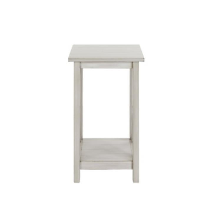 Antique Whitewashed Wood Rectangular Side Table