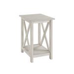 Antique Whitewashed Wood Rectangular Side Table