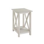 Antique Whitewashed Wood Rectangular Side Table