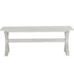 Antique Whitewashed Wood Dining Bench