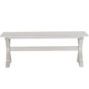 Antique Whitewashed Wood Dining Bench