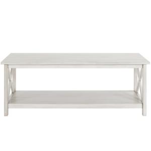 Antique Whitewashed Wood Coffee Table