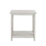 Antique Whitewashed Wood Square Side Table