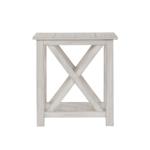 Antique Whitewashed Wood Square Side Table