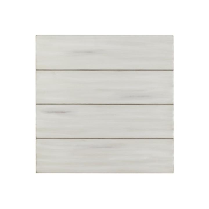 Antique Whitewashed Wood Square Side Table