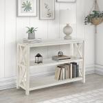 Antique Whitewashed Wood Console Table